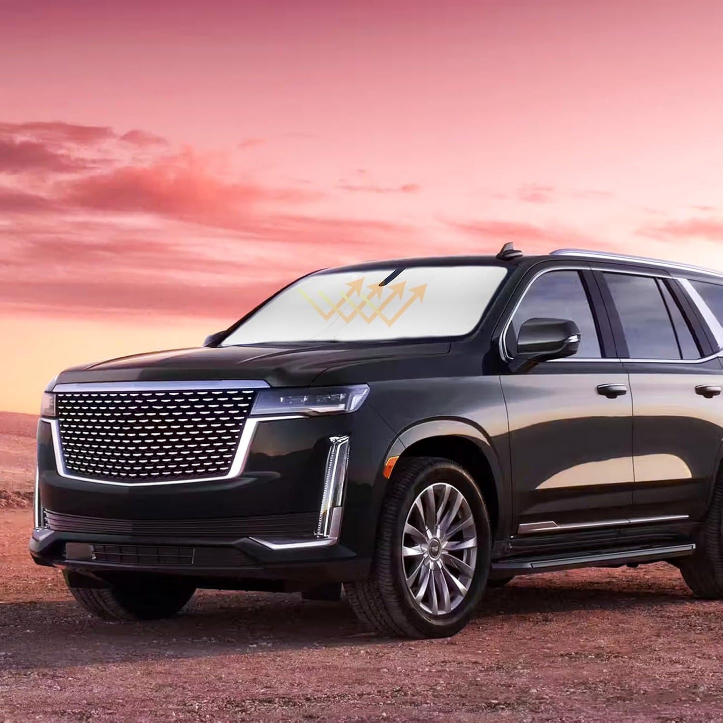 Sun Shade Car Windshield Sunshade for Cadillac Escalade 2021-2025 2026 Windshield Cover for Escalade Sun Visor Foldable Protector Blocks UV Ray, Front Window Shade Blocker Car Interior Accessories