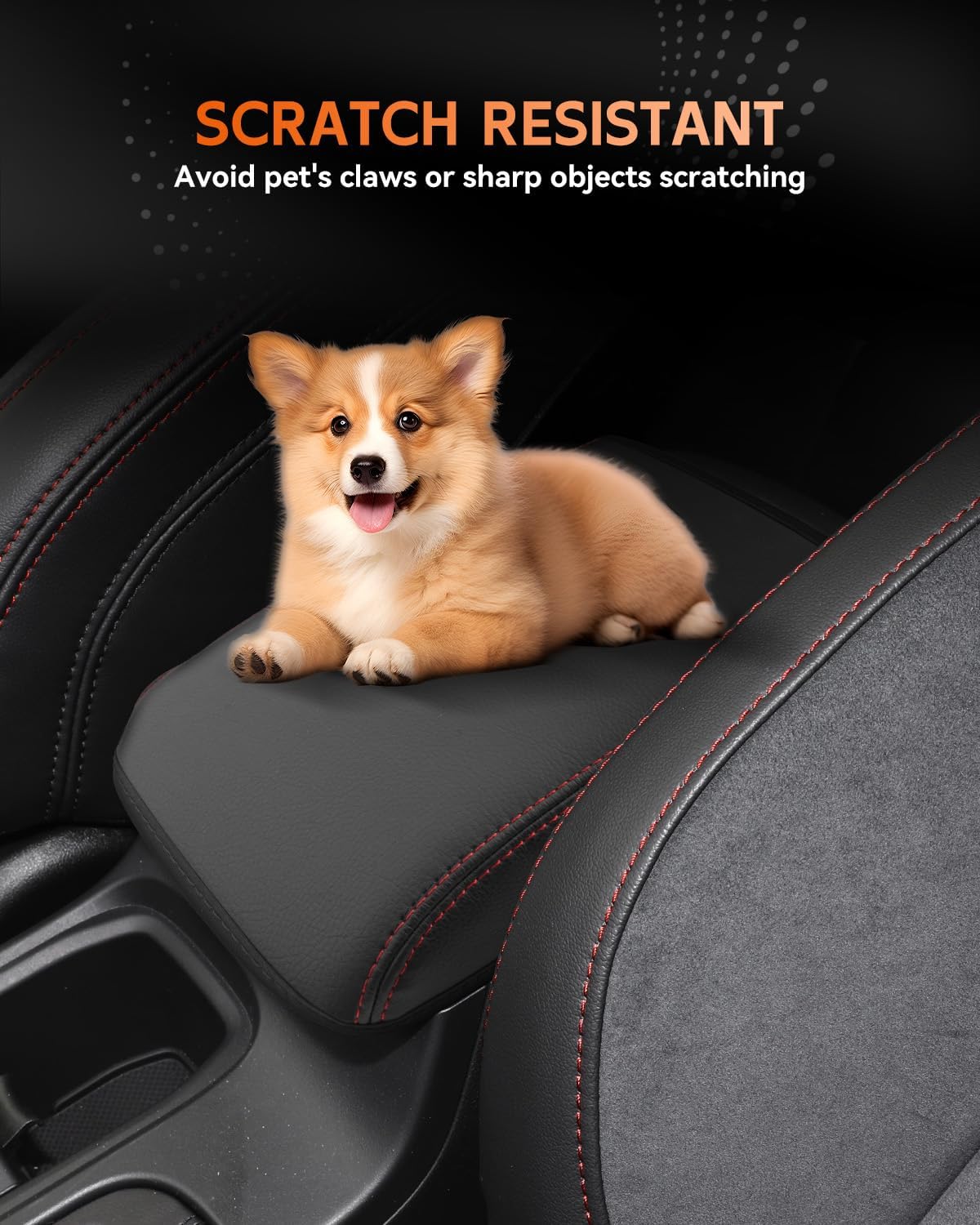 CDEFG for Subaru WRX 2024-2025 Center Console Cover Armrest Box Cover for WRX (Premium, Limited, tS, GT) 2024 2025 Accessories Console Arm Rest Protector Red Line-Only Fit 6 Speed Manual