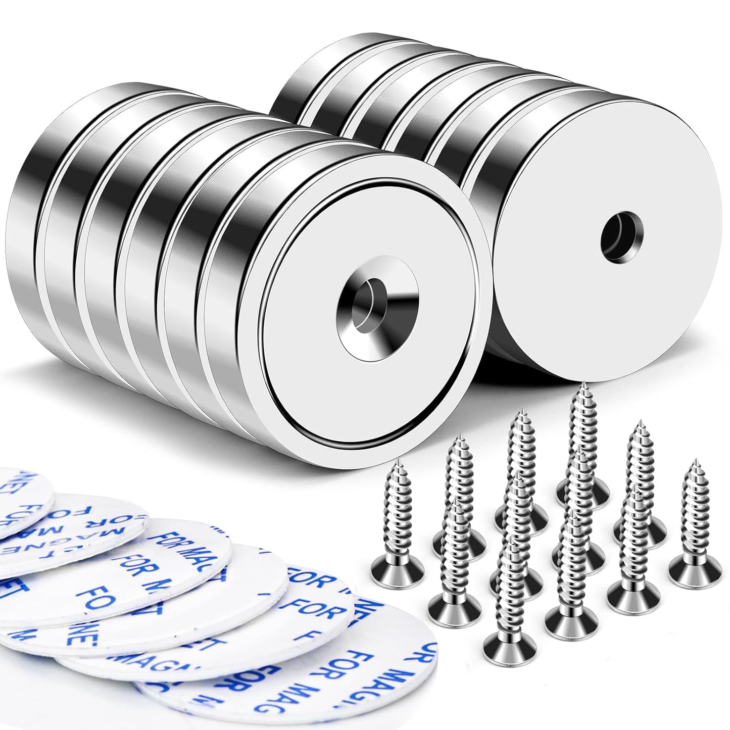 LOVIMAG Neodymium Cup Magnets, 110lb+ Strong, Heavy Duty, Rare Earth, Round Base, Pack of 12