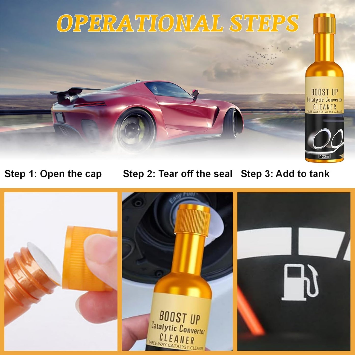 Catalytic Converter Cleaner,120 ml Auto Parts Engine Cleaner, Exhaust System Pipe Carbon Removal Treatment Additive Oil, Fuel System Treatment Oil Additive for Gas and Diesel Car (120ml-2PC)