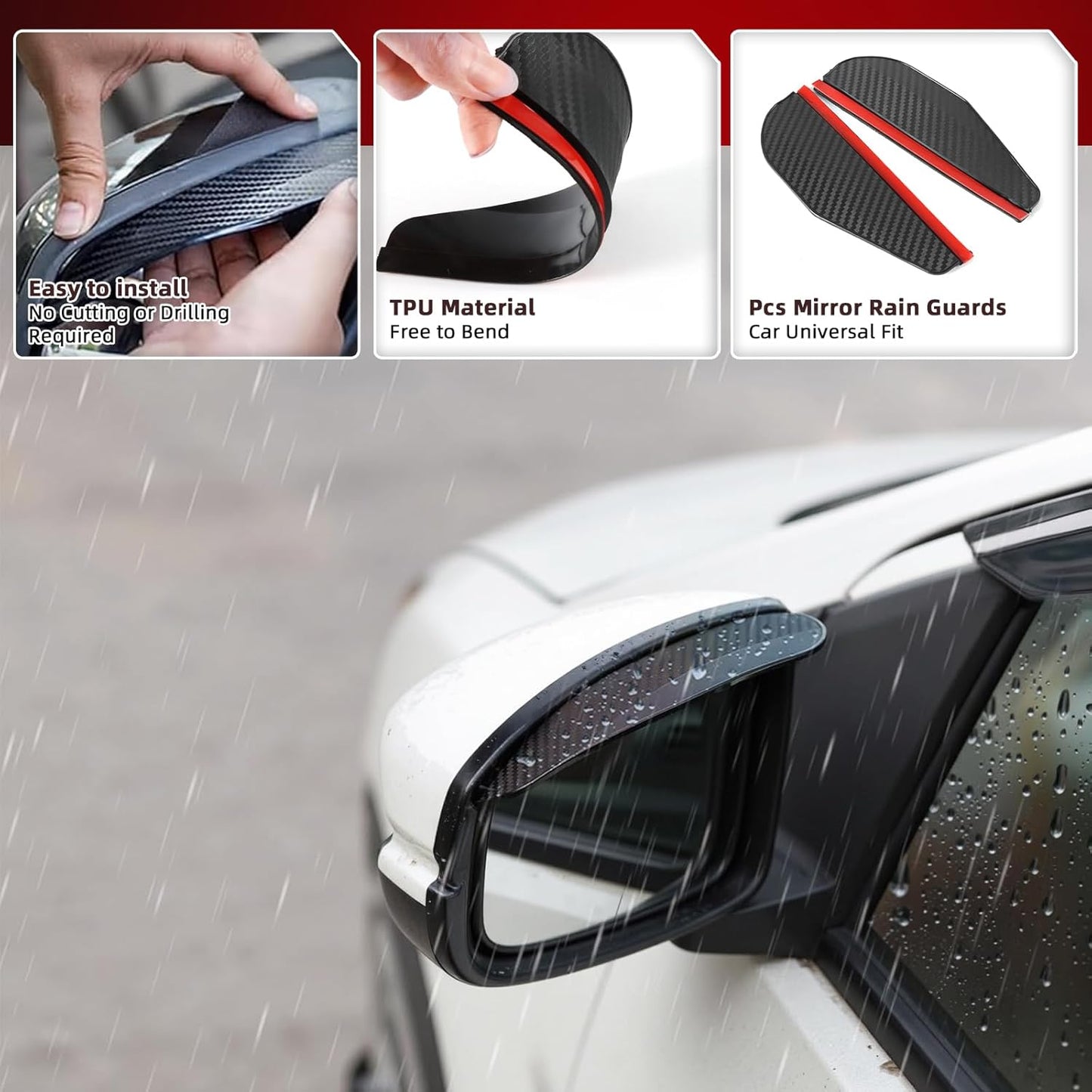 in Channel Window Visors Rain Guards Fit for 2012 2013 2014 2015 2016 Honda CRV, Durable Vent Wind Deflectors Shades Shield for 12 13 14 15 16 CR-V SUV