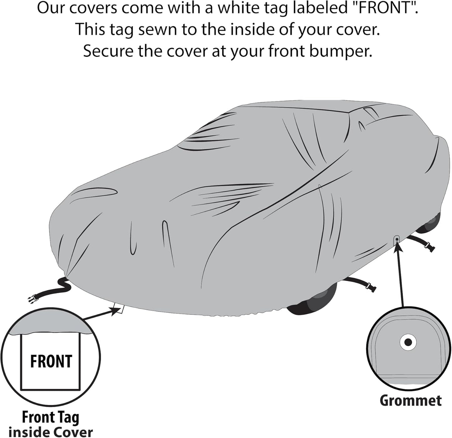 5 Layer Car Cover for Cadillac STS 2005-2011 Sedan 4-Door Semi Custom Fit Scratch Protection Windproof Snow-Proof Dust-Proof Full Coverage