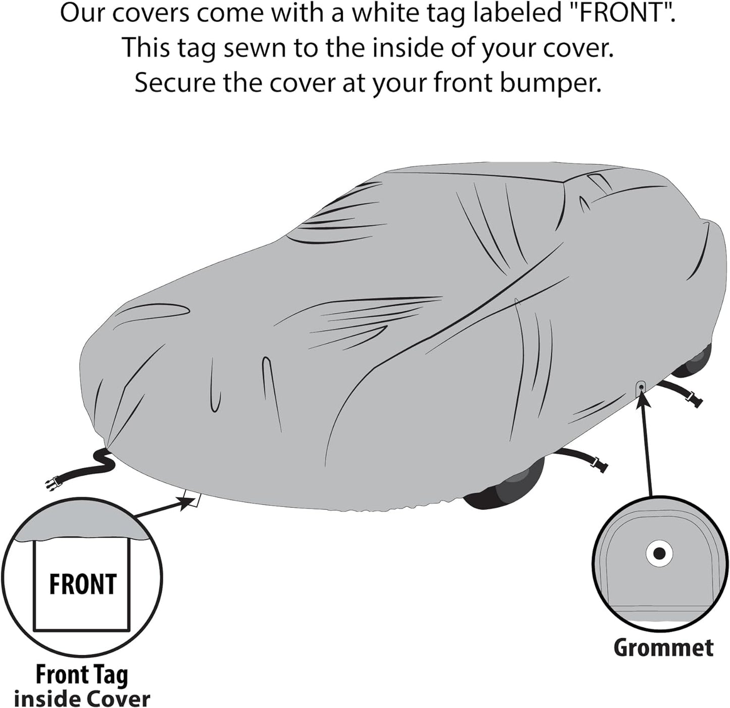 5 Layer Car Cover for Cadillac CT6 2016-2020 Sedan 4-Door Semi Custom Fit Full Coverage Heavy Duty All Weather Protection Breathable Dust Wind Shield