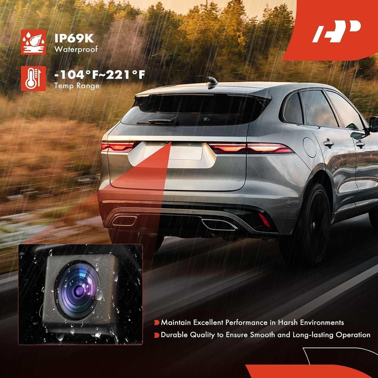 A-Premium Rear View Backup Camera - Compatible with Chevy Silverado 1500 2500 3500 (2016-2019), GMC Sierra 1500 2500 3500 (2016-2019) - Replaces# 84062896, GM1960102 - Rear Park Assist Camera