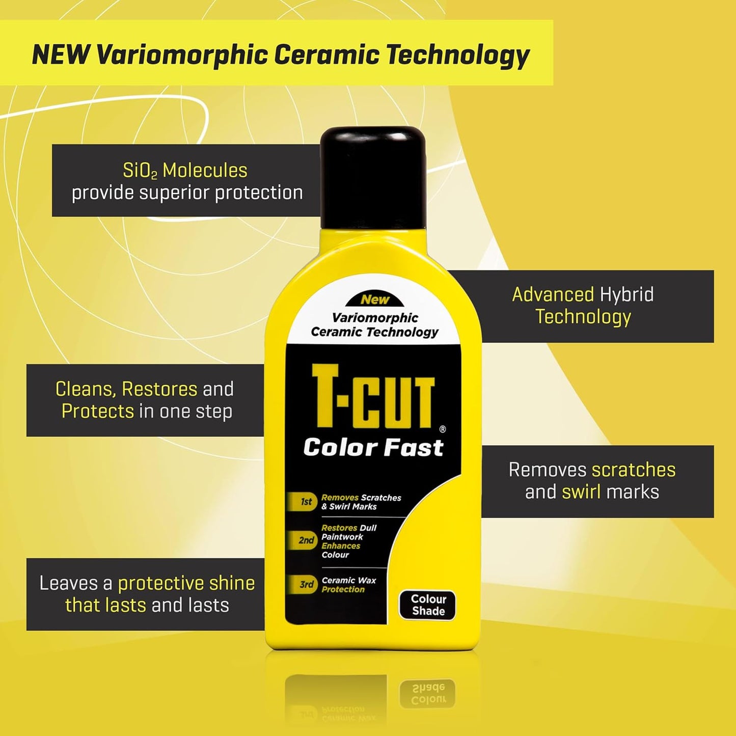 T-Cut Yellow Scratch Remover Color Fast Paintwork Restorer Car Polish - 17 Fl Oz 13 Colours Available