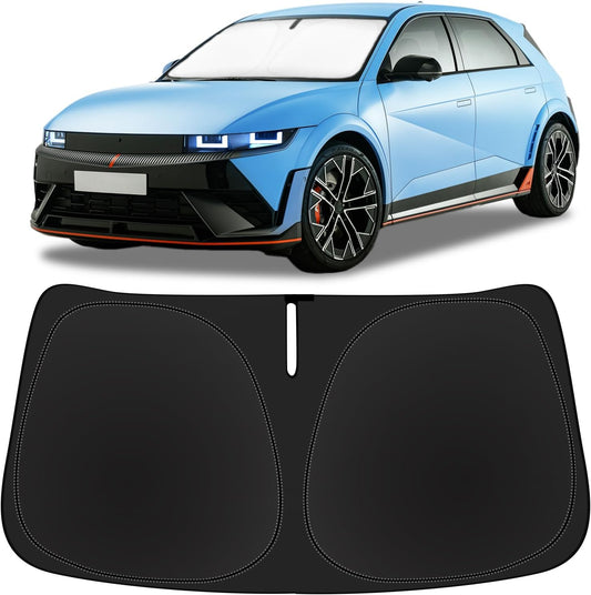 Sun Shade for Ioniq 5 Windshield Sunshades for Hyundai Ioniq 5 2022-2024 2025 Ioniq 5 Windshield Cover Front Window Shields 240T Silver Coating Protector Sun Visor Blocks UV Rays Car Accessories