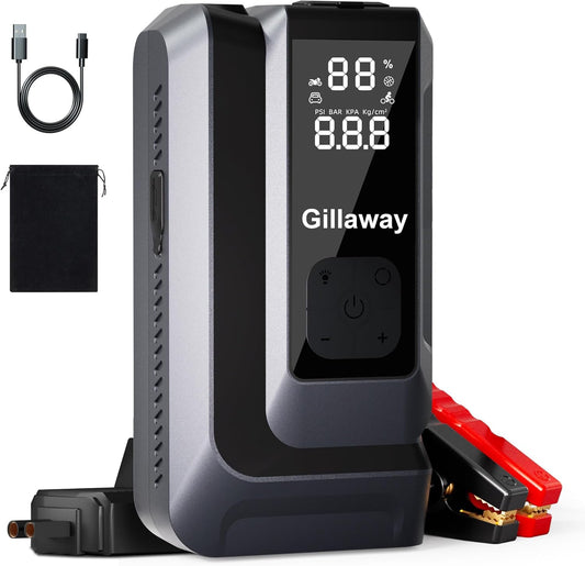 7-in-1 Jump Starter 4500A Car Jumper Starter Portable with 150PSI Tire Inflator, Battery Jumper Starter Portable Air Compressor, Flashlight, Power Bank