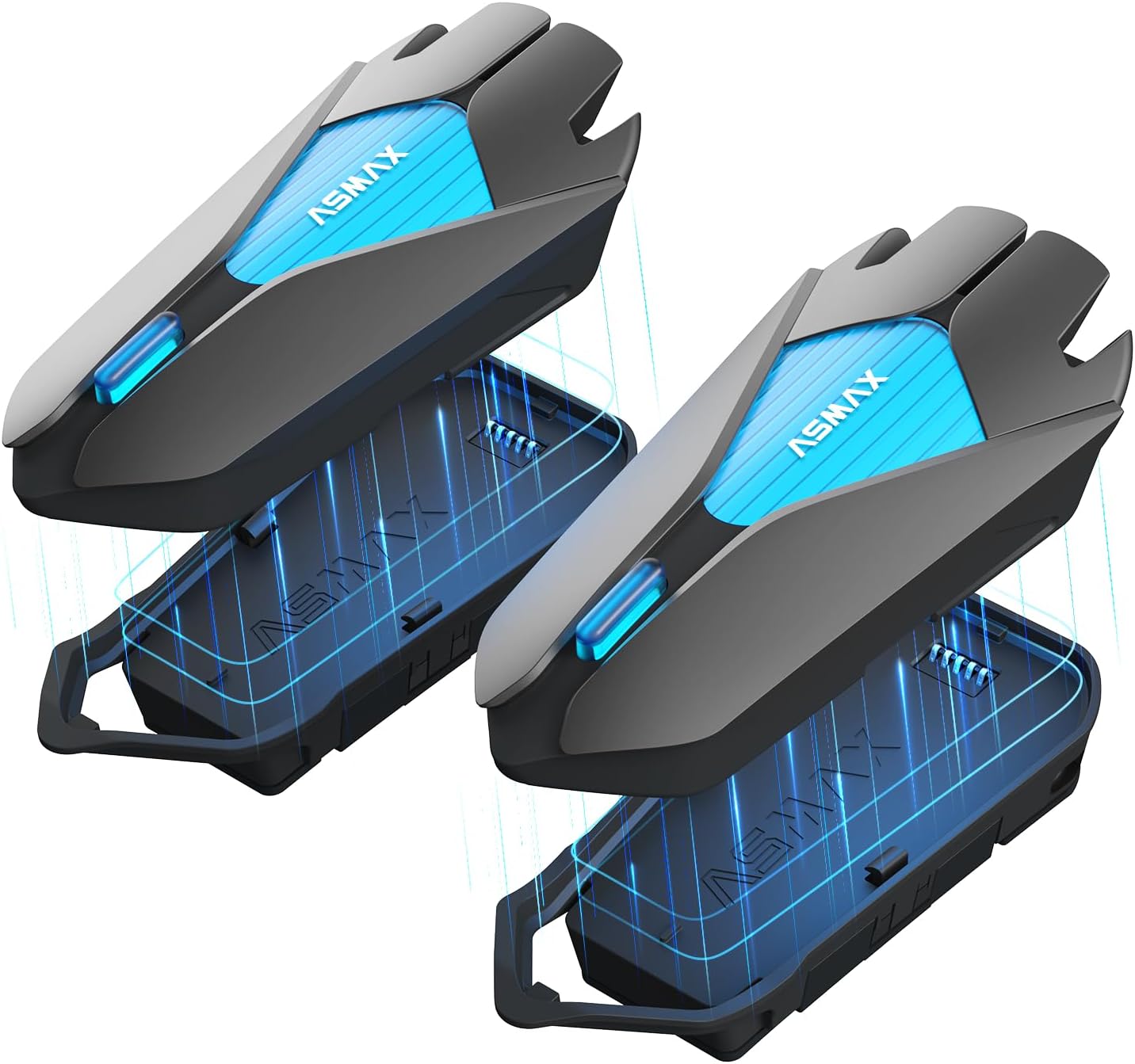 Z1 Motorcycle Intercom - 3-Mode Communication for 10 Riders, Dual-Chip Audio Multitasking, Offline Voice & App Control, Bluetooth Helmet Headset with HiFi Speakers, 2 Packs