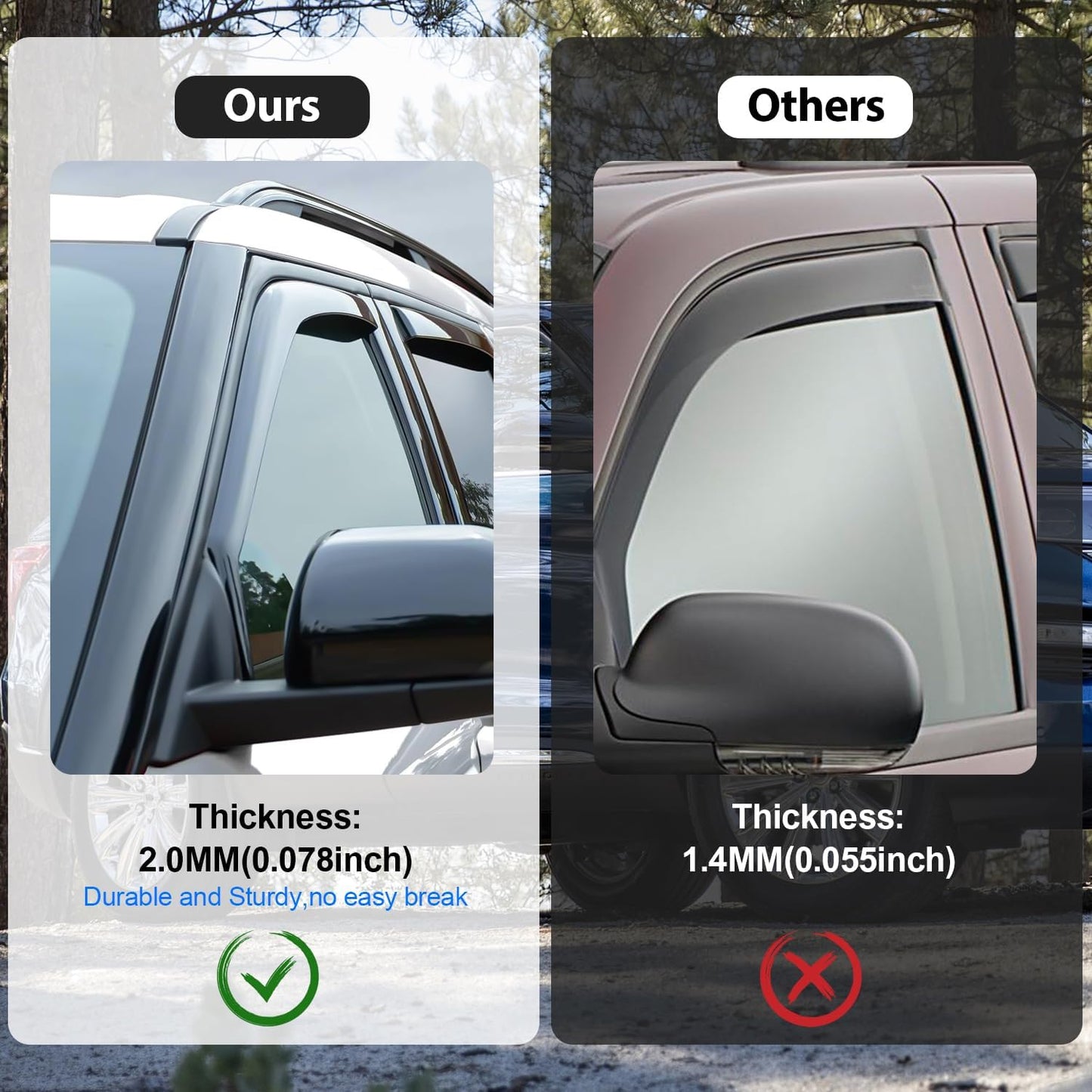 Nilight Vent Window Visors for Toyota Venza 2021 2022 2023 2024 2025, in-Channel Rain Guards, Original Window Deflectors-4PCS