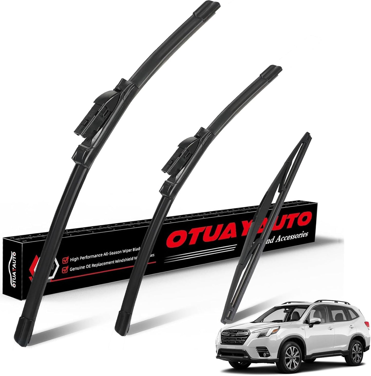 OTUAYAUTO Windshield Wiper Blades - Replacement for Subaru Forester 2019-2024, Front and Rear Wiper Blade, Top Lock - 26"+17"+14" (Pack of 3)
