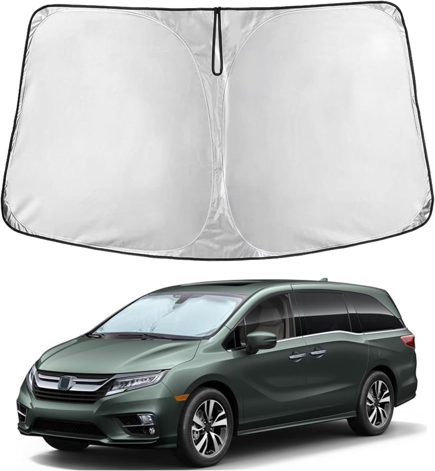 Econour Windshield Sun Shade for 2018-2025 2026 Honda Odyssey Accessories LX, EX, EX-L, Touring, Elite Minivan Window Sunshade Sun Visor Protector Foldable Blocks UV Rays Keep Your Car Cooler