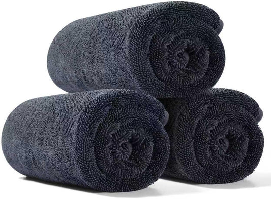 JOYMOOP Microfiber Towels for Cars, 3 Pack 35.4" x 23.6" Car Drying Towel, Dark Gray Reusable Car Towel, Quick Drying Car Microfiber Cleaning Cloth for RVs, SUVs, Trucks