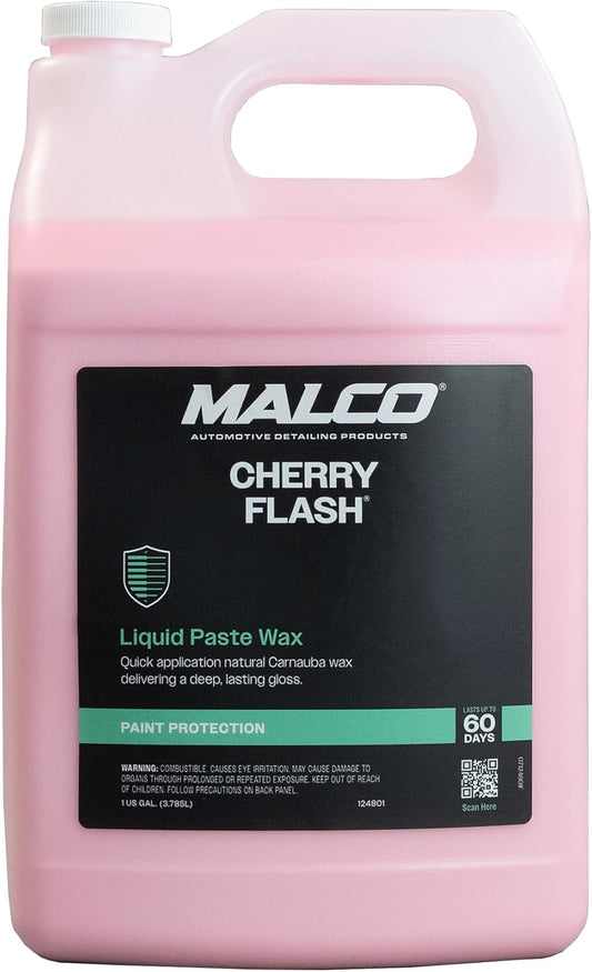 Malco Cherry Flash Automotive Liquid Paste Wax – Protect & Shine Your Vehicle/Easiest Way to Hand Wax Your Car/Lasting Gloss & Protection For Cars, Trucks, Boats and Motorcycles / 1 Gal. (124801)