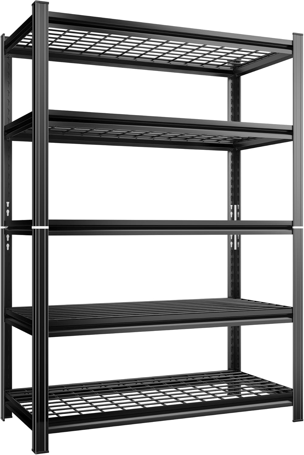 72''H Garage Shelving 3500LBS Capacity Heavy Duty Storage Shelves, Adjustable 5 Tier Metal Industrial Wire Shelf for Kitchen, Utility Room, Warehouse and Basement, Black (48''Wx24''Dx72''H)