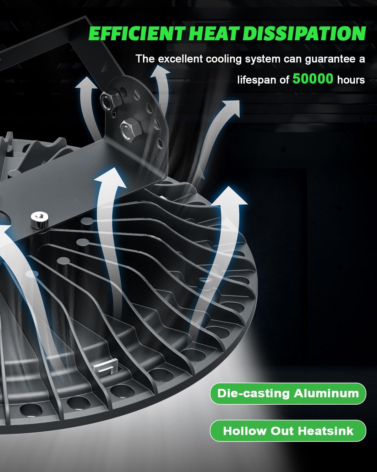 Viugreum High Bay LED Shop Lights, 100W UFO LED High Bay Light 10,000LM 120V LED High Bay Lights 5000K Daylight, Alternative to 450W MH/HPS for Garage Workshop Barn Factory Warehouse - 10 Pack