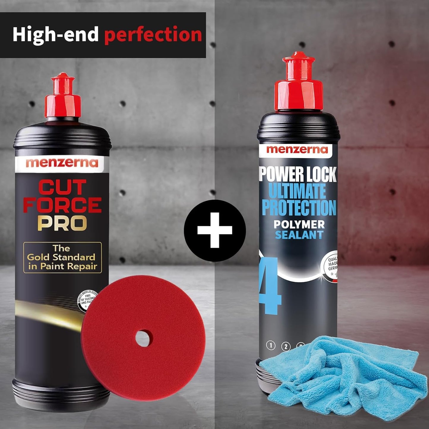 menzerna Cut Force Pro Car Polish 32 oz I Premium Polish with Heavy Cut and high Gloss Finish I Buffing & Polishing Compound for Car Maintenance I for Scratches & Sanding Marks I Car Body Repair