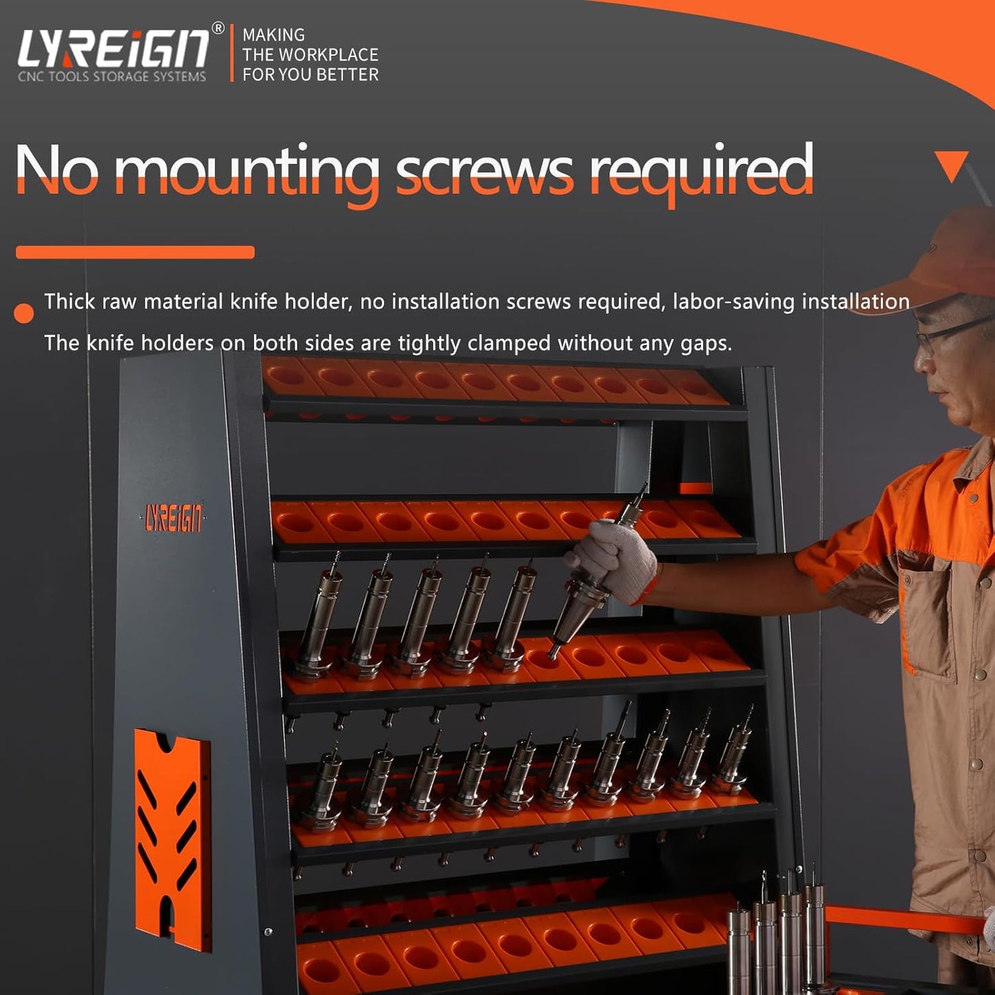 8-Row Large Capacity CNC Tool Holder Rack for Warehouses & Machining Centers, Suitable for all BT/CAT HSK Series