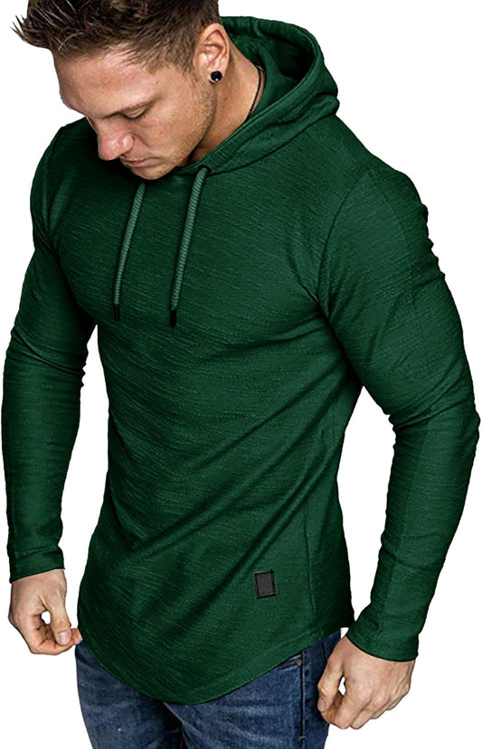 Lexiart Mens Fashion Athletic Hoodies Sport Sweatshirt Solid Color Fleece Pullover