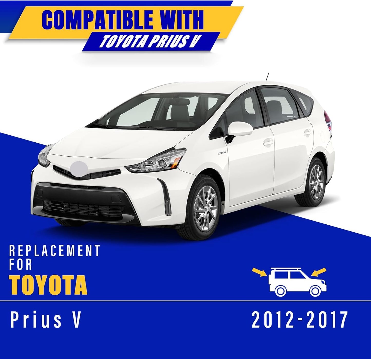 3 wipers Replacement for 2012-2017 Toyota Prius V, Windshield Wiper Blades Original Equipment Replacement - 26"/19"/11" (Set of 3) U/J HOOK