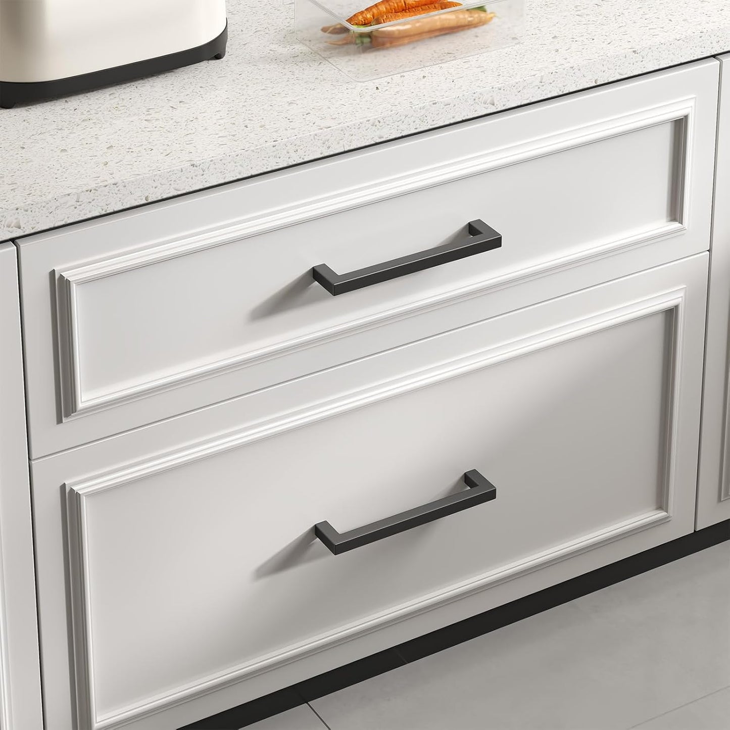 goldenwarm 50Pack 4.5INCH Drawer Pulls Black Modern Cabinet Hardware - LSJ12BK115 Cabinet Handles 4-1/2 inch Hole Centers Bedroom Drawer Pull Kitchen Cabinets T Bar Handle