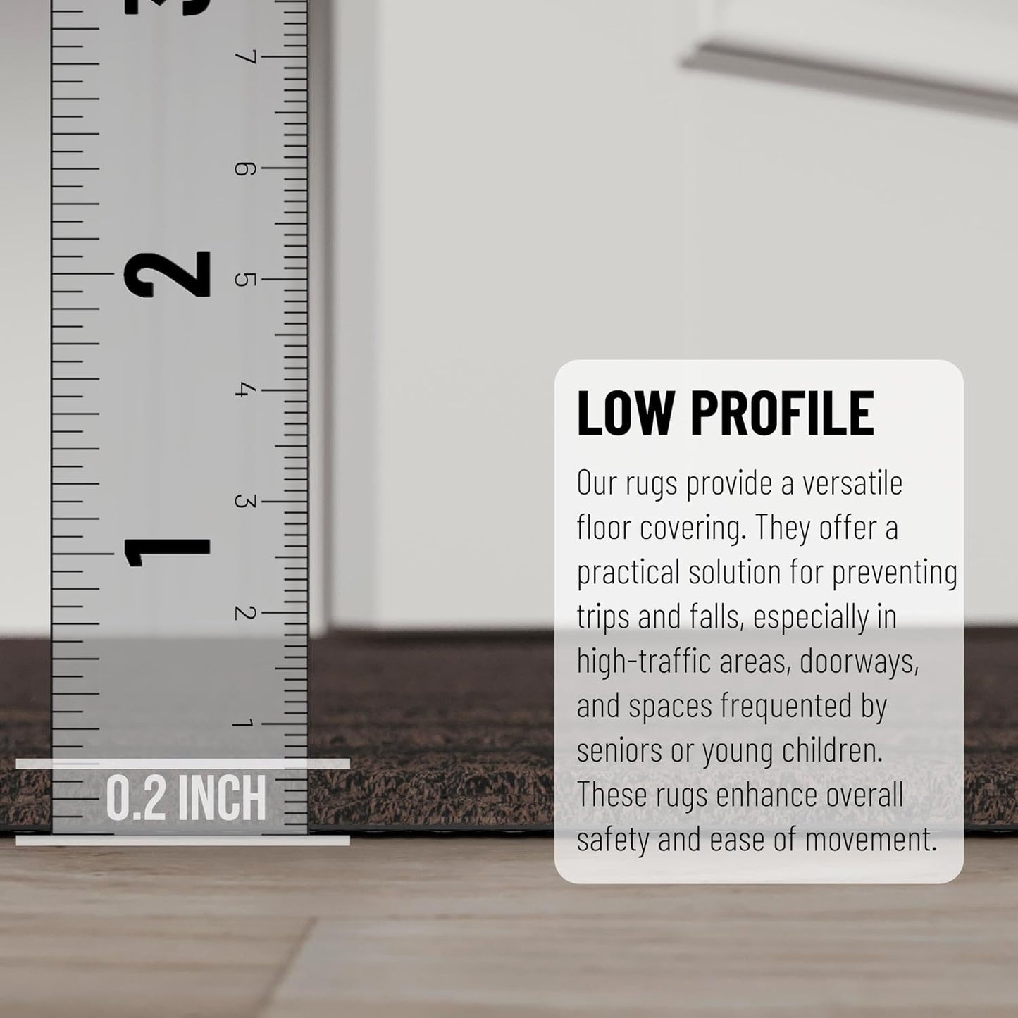 Ottomanson 2'7" x 47' Hallway Runner with Scraper Pile - Extra Durable Non-Slip Rug Mat for Indoor & Outdoor Use - Ideal for Kitchen, Entryway & Garage - High-Traffic Carpet, Brown