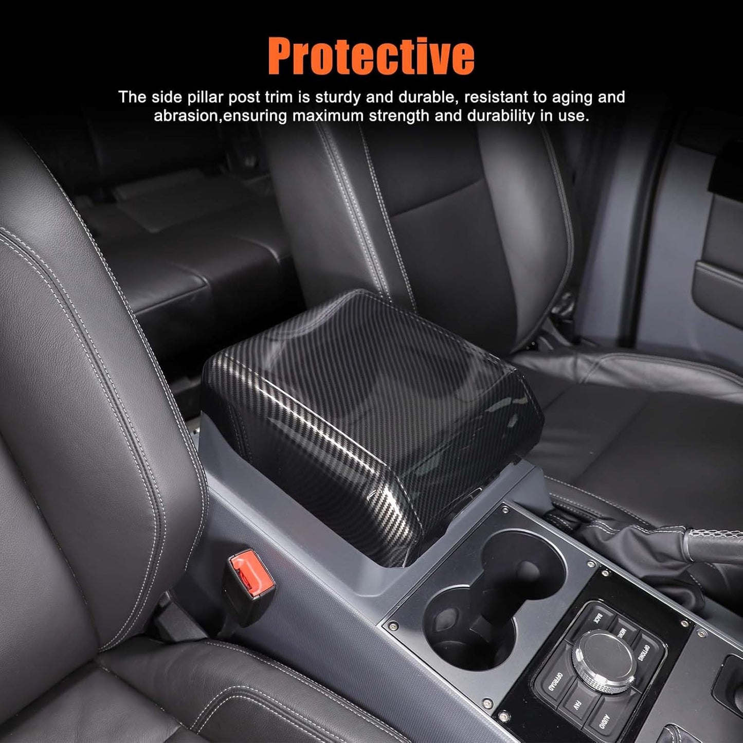 Armrest Box Cover Center Console Pad Compatible with INEOS Grenadier 2020-2025, Auto Armrest Cover, Fashionable and Beautiful, Waterproof Car Center Console Armrest Cover (Carbon Fiber)