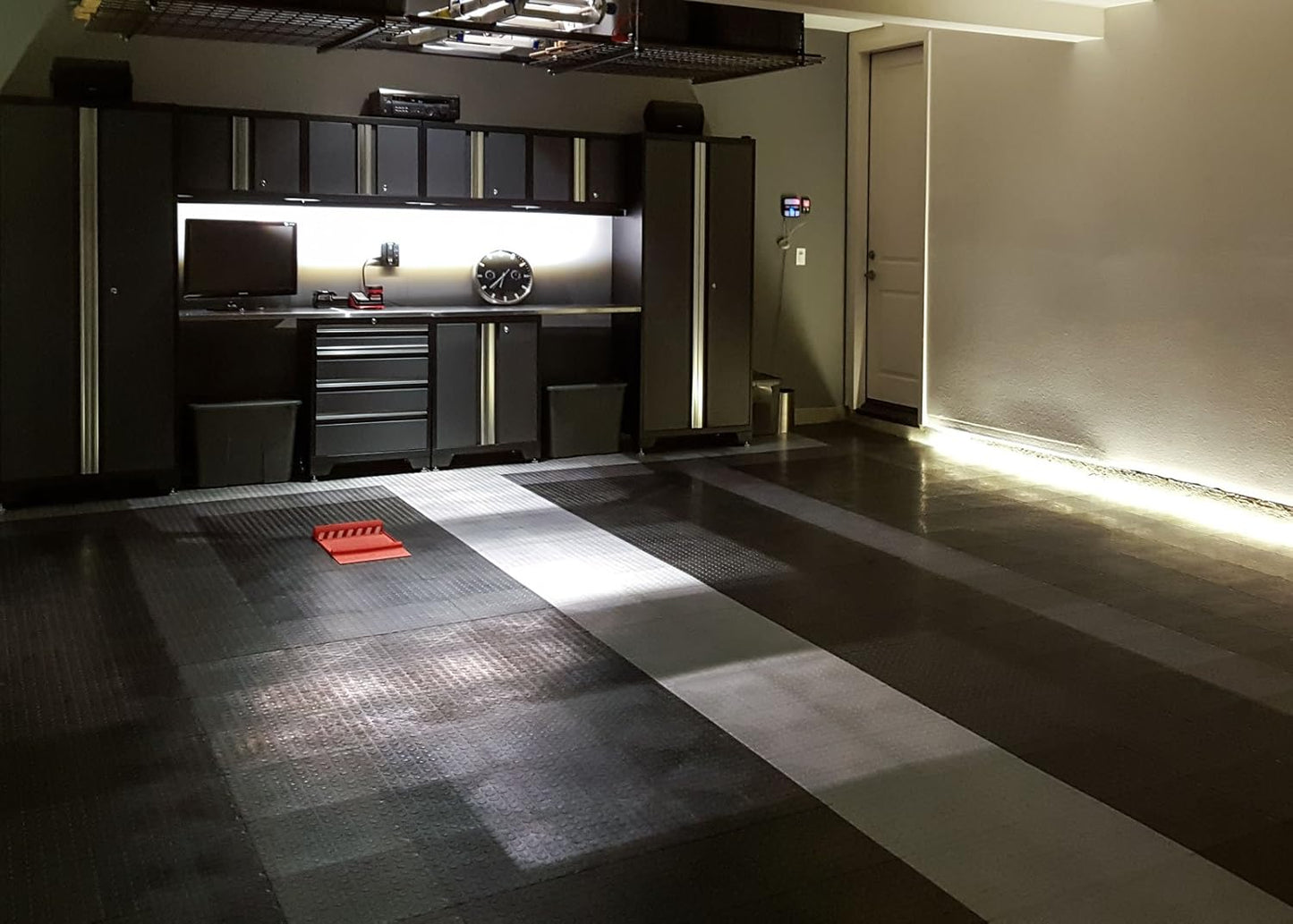 GarageDeck Coin Pattern, Durable Interlocking Modular Garage Flooring Tile (12 Pack), White