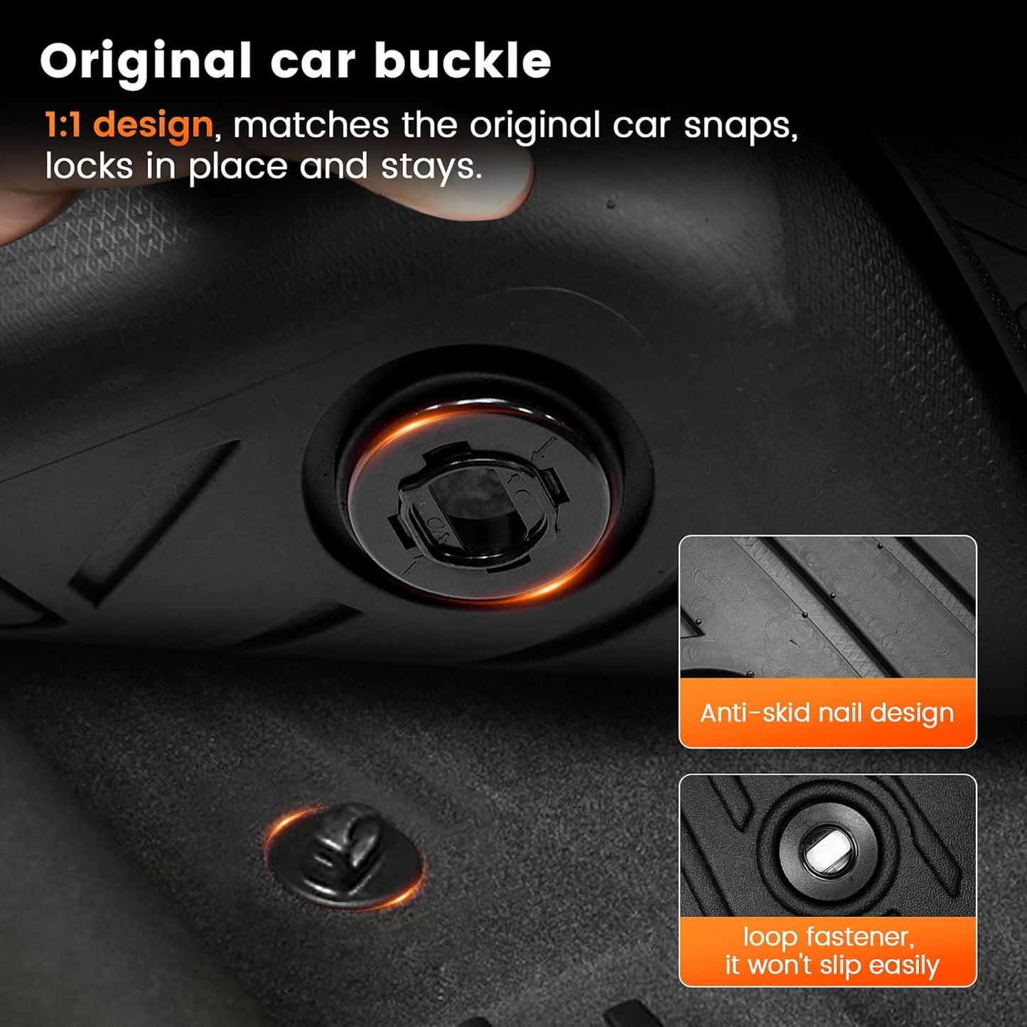 KMF Custom Fit Floor Mats for Toyota 4Runner 2025 (NOT for Hybrid) Accessories, 5 Seats All Weather TPE Waterproof Car Floor Liners - Front & Rear 2 Row, Anti-Slip Deep Grooves 4Runner Car Mats