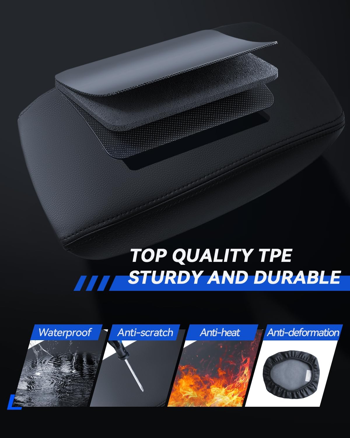 Armrest Cover for 2018-2023 2024 Volvo XC90 Accessories Center Console Middle Lid Pad Protector for Car Elbow Rest