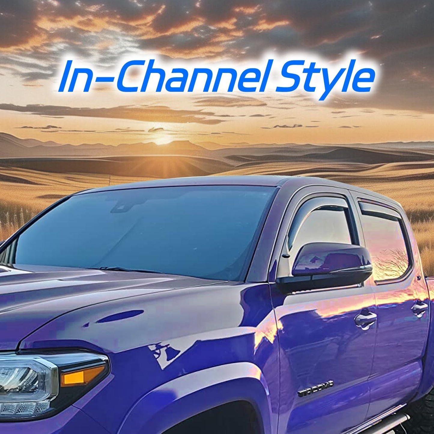 in-Channel Rain Guards Fit for 2007-2013 Chevy Silverado/GMC Sierra 1500/Avalanche Crew Cab, Window Visors Deflectors for 2007-2014 Silverado/Sierra 2500HD 3500HD/Suburban/Yukon XL