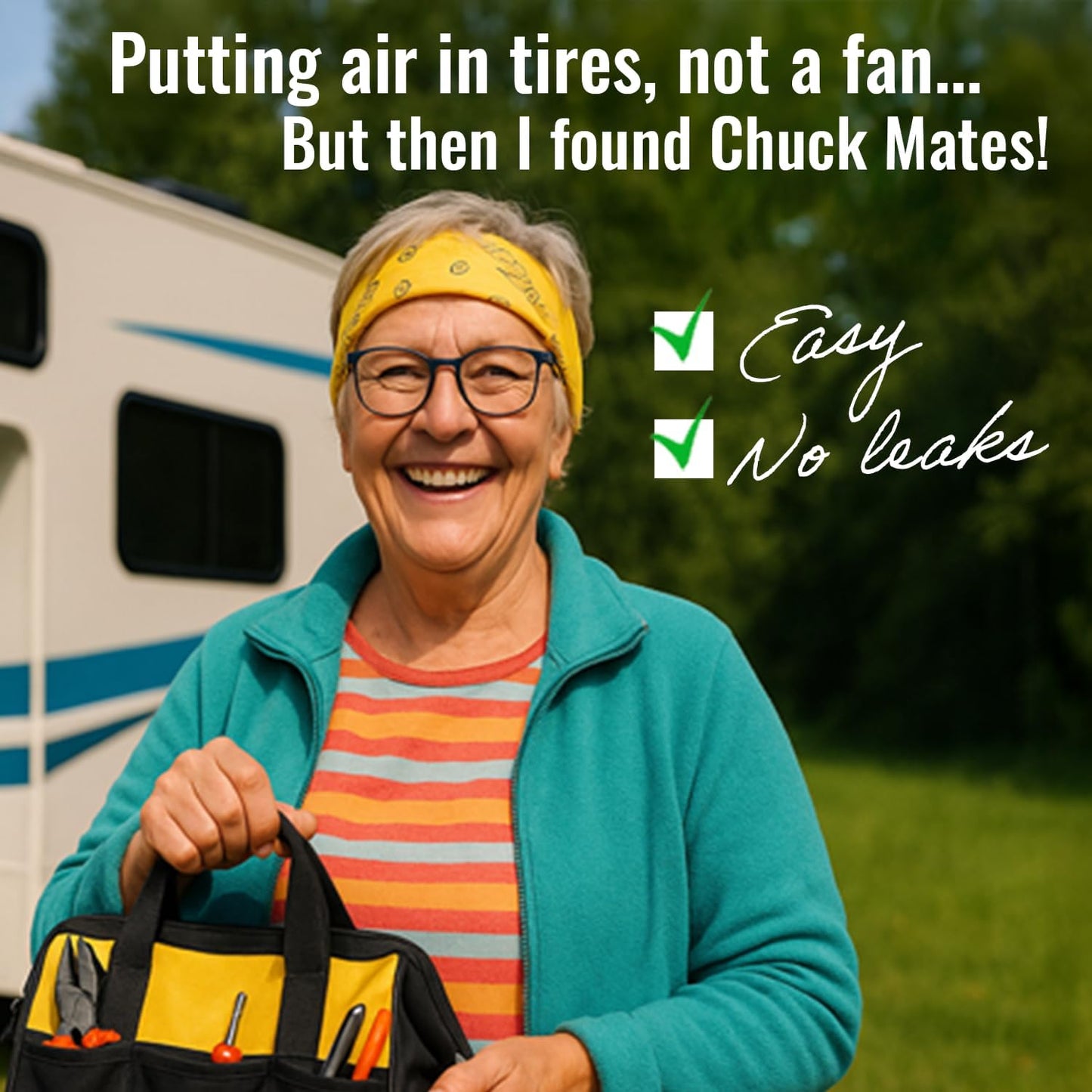 Chuck Mates™ Reach360™ Platinum Series Articulating Rigid 7" Extension with Adapter for Tire Inflators | Dually Trucks RV Bicycle Car Semi