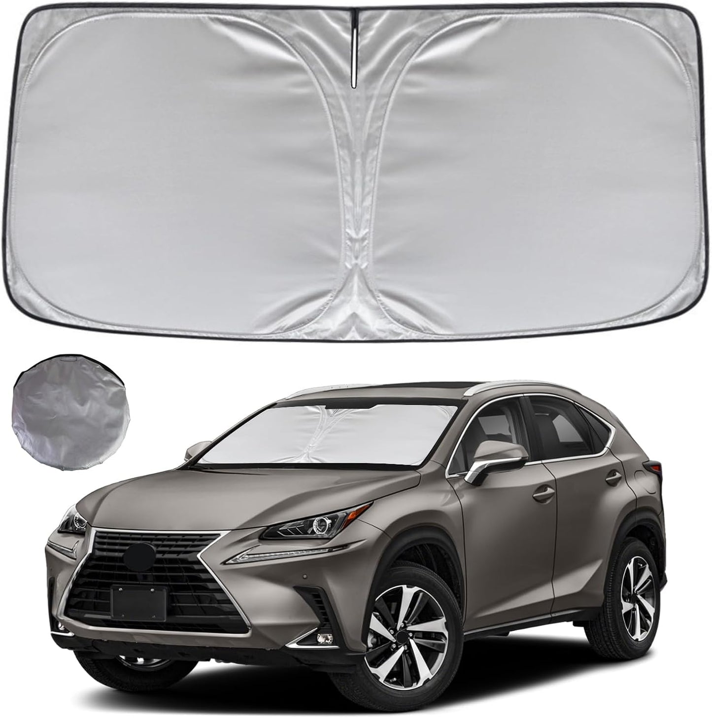 KAYZT Windshield Sun Shade for 2015-2021 Lexus NX NX300h/NX300/NX200t Foldable Sunshade Front Window Custom Fit Car Accessories