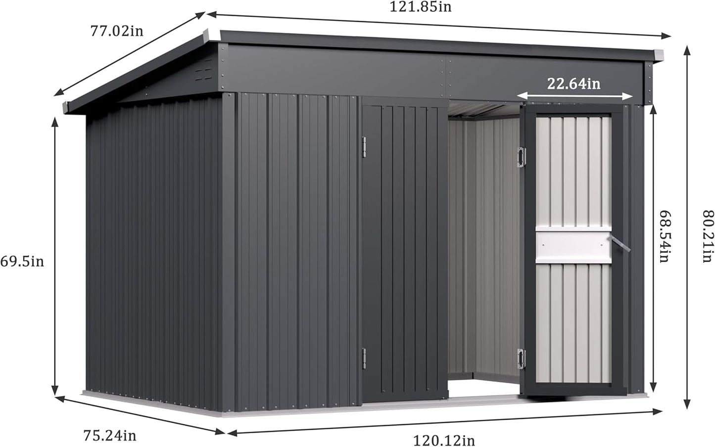 VEIKOU Metal Storage Shed, 6x10FT Outdoor Storage Shed with Sloped Galvanized Steel Roof, Garden Tool Storage House Metal Shed with 2 Vents & Double Door for Backyard Outdoor Patio