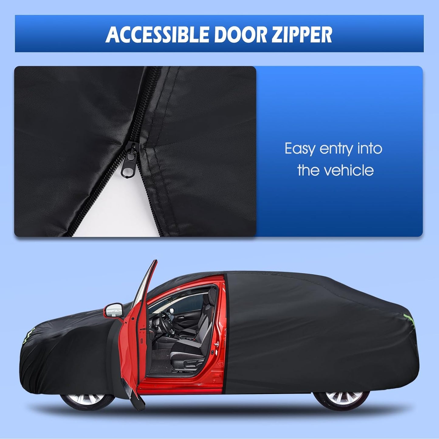 6 Layers Car Cover Custom Fit for 1998-2025 Porsche 911 (991/992/996/997 Series) Carrera 4S/Turbo/Carrera, Waterproof All Weather Rain Sun Protector with Door Zipper