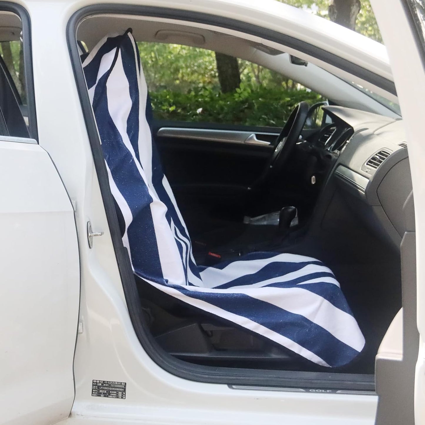 Car Seat Cover Protector Front Seats,for Gym Workout,Running,Swimming,Beach and Hiking,Waterproof Sweat Towel Bucket Seat Covers for Cars SUV Trucks (Blue Stripe, 1Pcs)