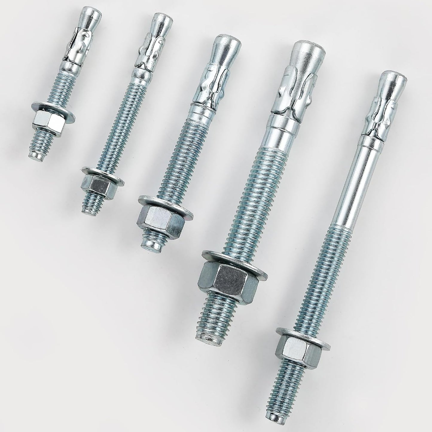 3/4x6-1/4" 10Pcs Inch Standard Fasteners for Heavy-Duty Zinc Wedge Anchors for Cement and Concrete