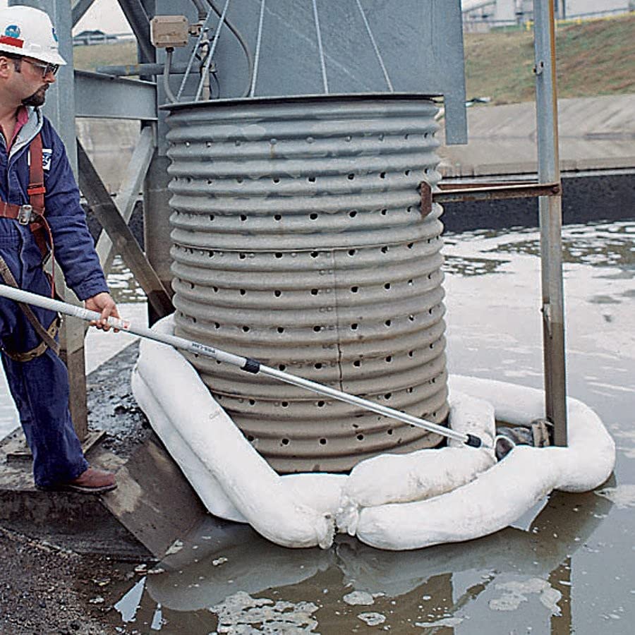 PIG Oil Boom - Oil-Only Absorbent Boom - 8 Pack - 3" x 10' Boom - Absorbs up to 2 gallons per Boom - BOM406