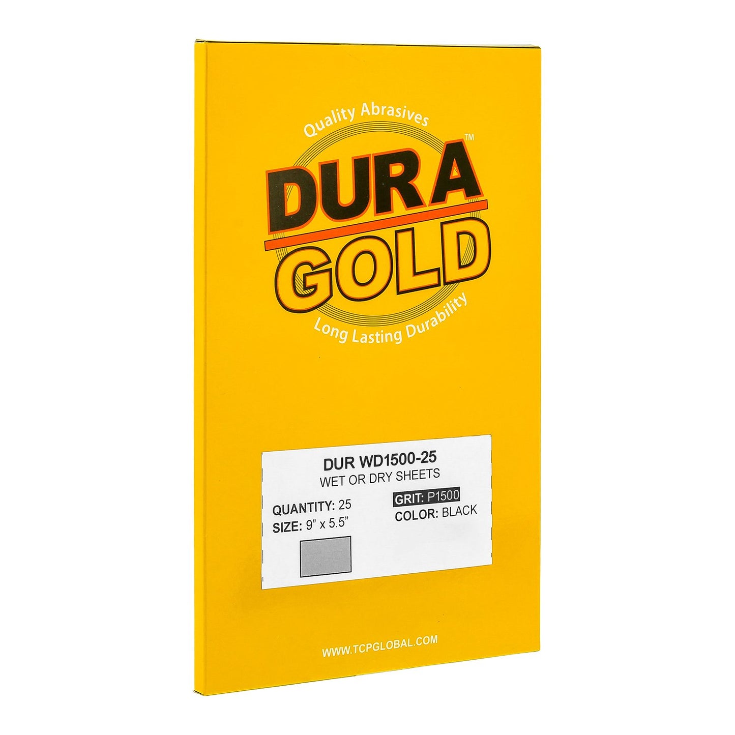Dura-Gold Premium 1500 Grit Wet or Dry Sandpaper Sheets, 5-1/2" x 9", Box of 25 - Car Color Sanding, Detailing, Polishing Automotive, Woodworking Wood Furniture, Metal Finishing Hand Sand Block Sander