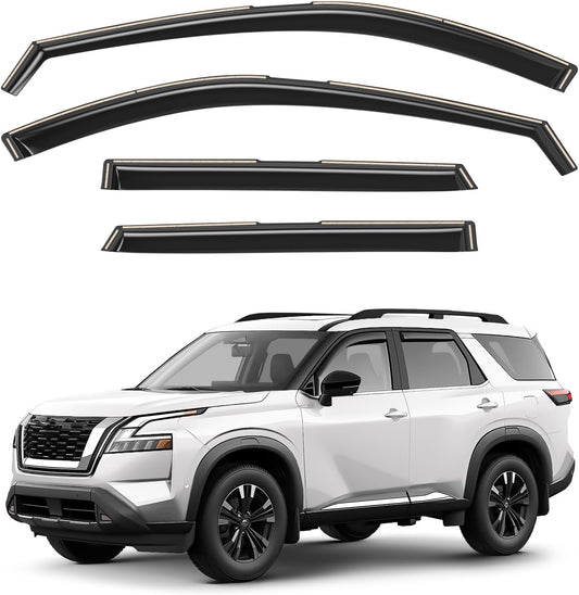 Window Deflectors Smoke Tinted in-Channel Side Window Vent Visor Deflectors Rain Guards Compatible with Nissan Pathfinder 2022-2025 - 4pcs. GW0848