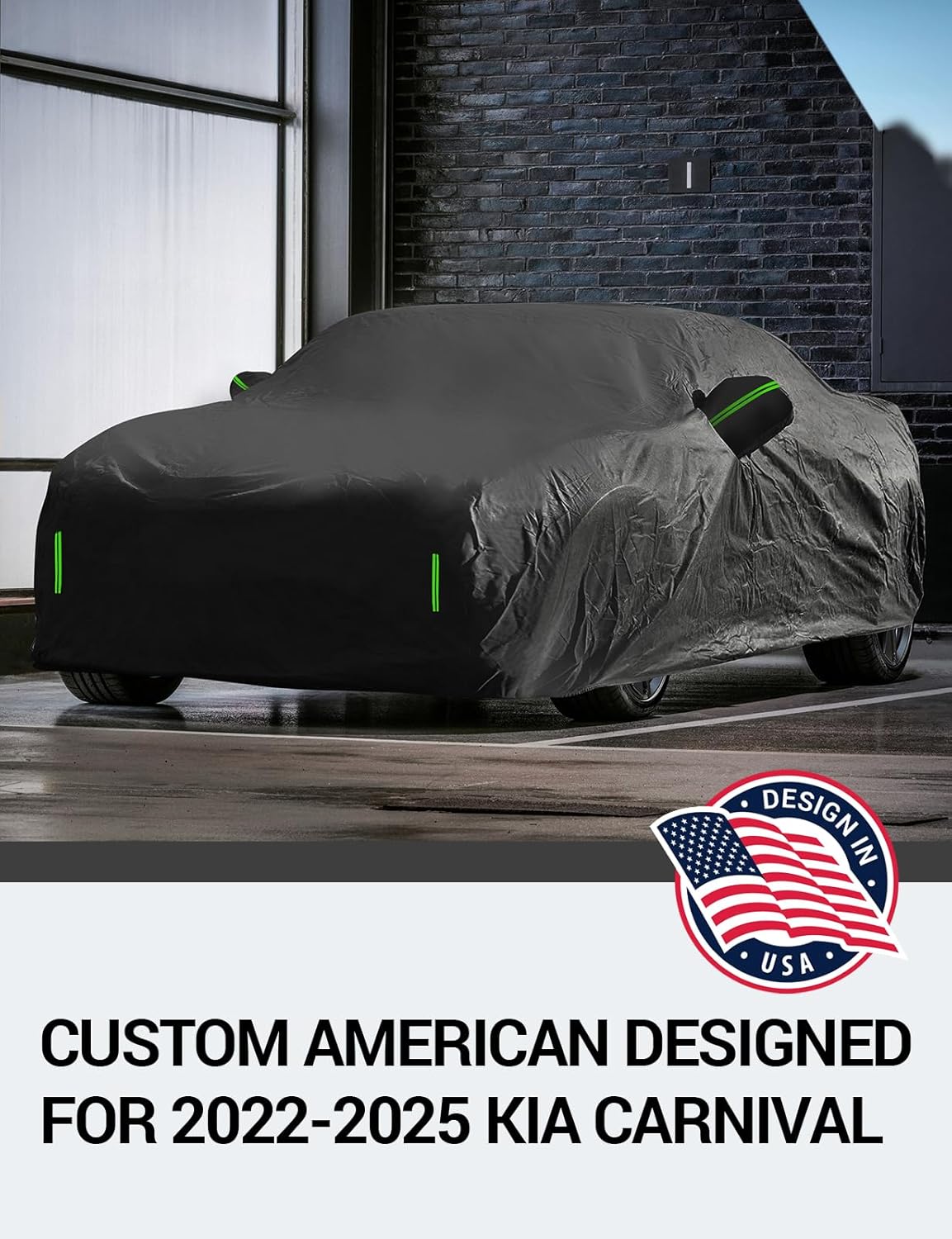 Proadsy 2025 Upgrade Car Cover Custom Fit for Kia Carnival 2022-2025, Waterproof All Weather for Automobiles, Full Exterior Cover Rain Snow Sun Protector Indoor Outdoor Car Cover