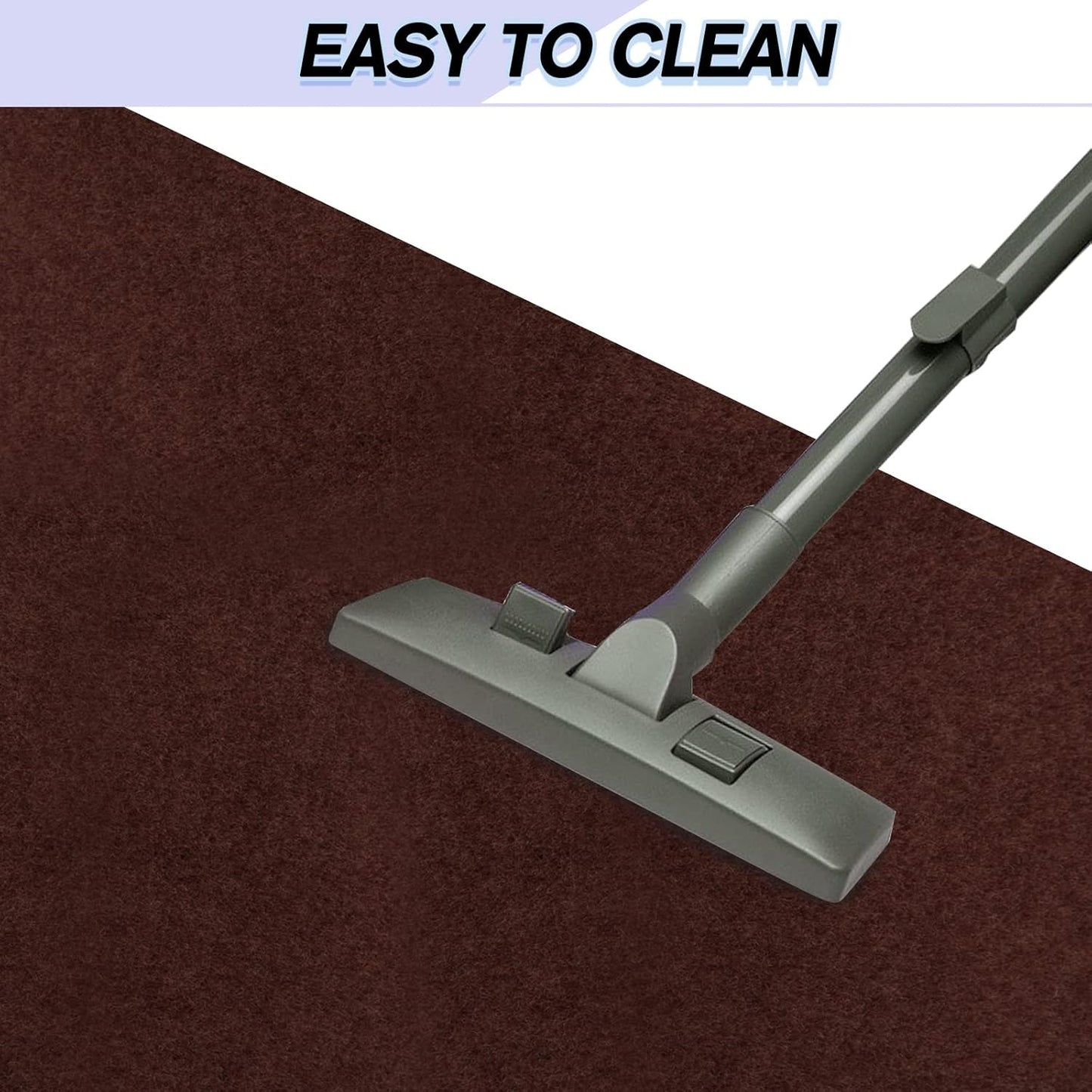 Custom Size Backed Non-Slip Area Rugs Runner, Easy Clean, Waterproof Runner Rugs for Hallway Entryway, Kitchen, Laundry, 3FT x 73FT, Brown