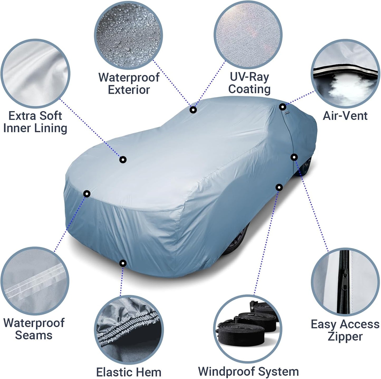 iCarCover Premium Car Cover for 2004-2006 Porsche Carrera GT Heavy Duty Waterproof All Weather Automobiles Custom Fit Indoor Outdoor UV Snow Protection Covers with Straps and Bag