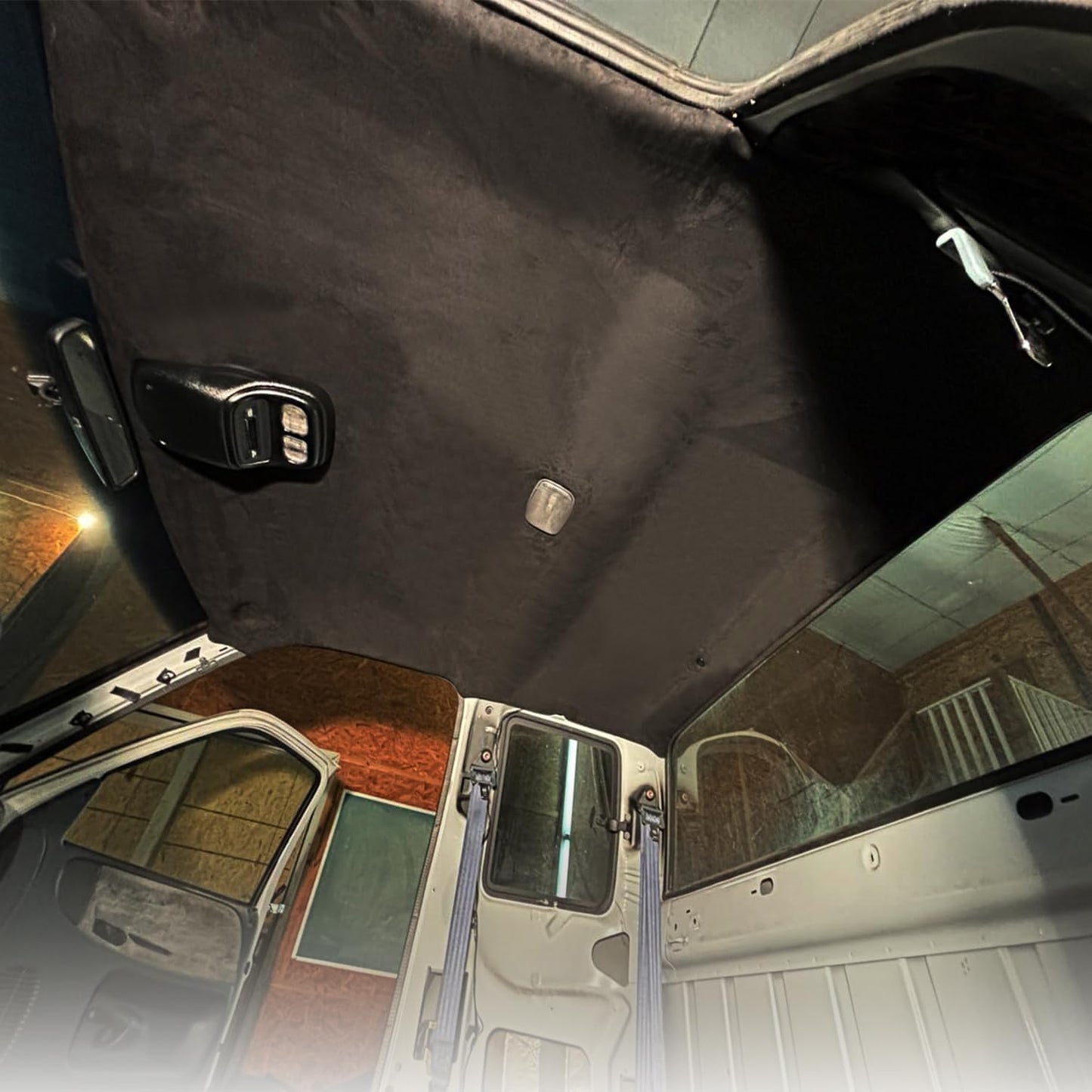 Suede Headliner Fabric with Foam Backing - Black Suede Headliner wrap Interior Material for Car/Truck/SUV/RV Roof, Home Repair/DIY Headliner Material Automotive Headliner Fabric (Black, 96"×60“)