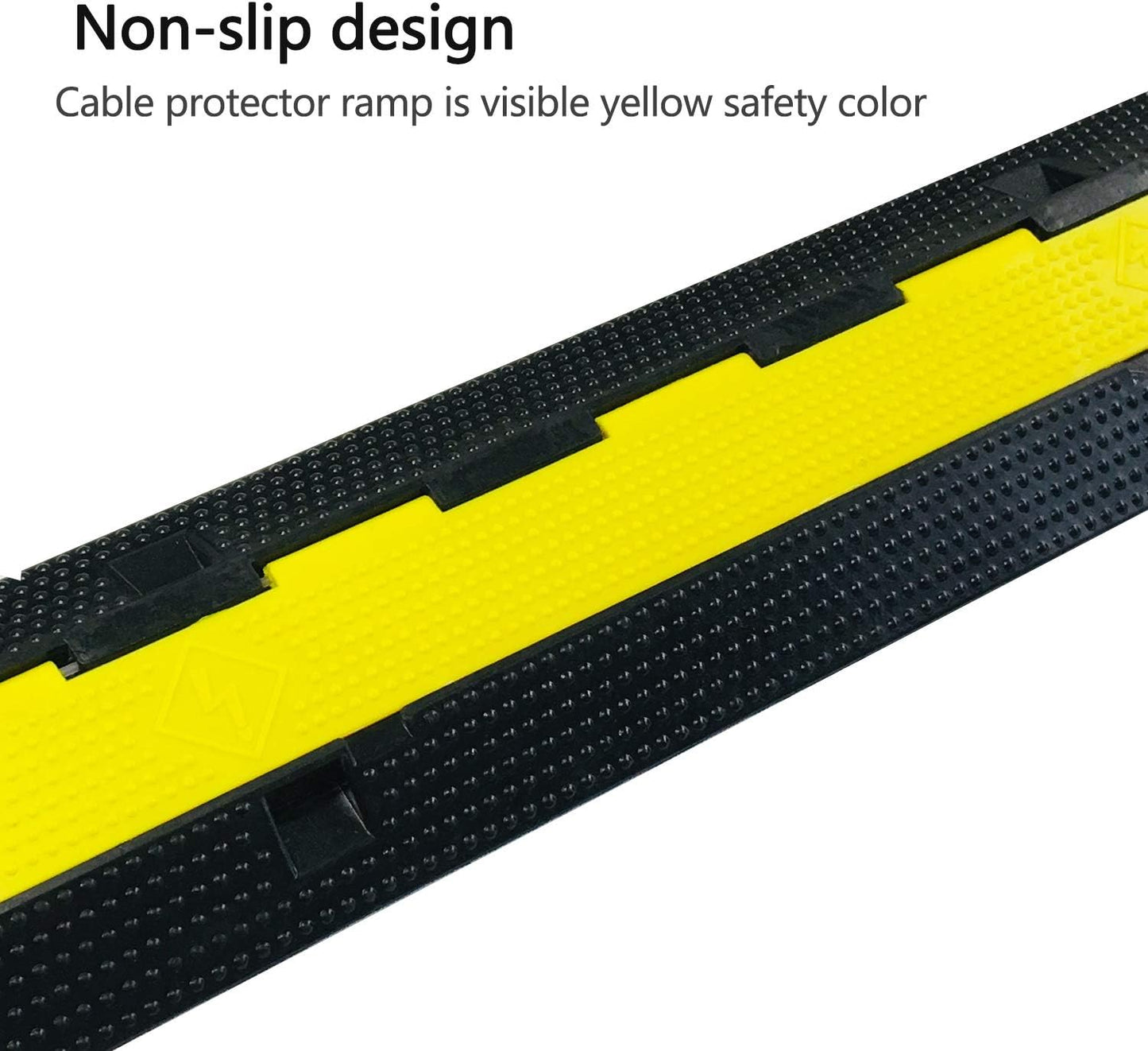 1 Pack Rubber Cable Ramp Hose Cable Protector Ramp 2 Channel 22000Lbs Load Capacity Traffic Speed Bump Wires Power Lines Extension Cord Cover for Indoor Outdoor