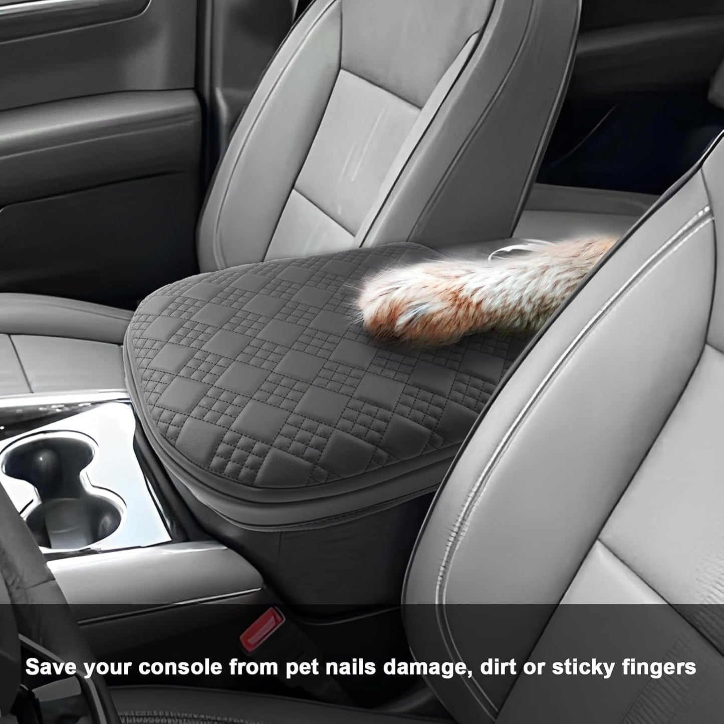 SXCY for 2025 Chevy Tahoe Suburban Armrest Cover Pad for 2025 Chevrolet Tahoe Accessories 2025 Tahoe Suburban Center Console Cover 2025 Tahoe Middle Console Cover Add Soft Cotton Cushion (Added-Pad)