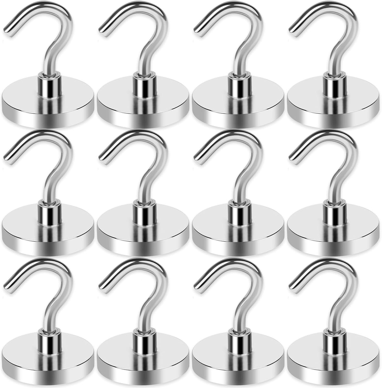 LOVIMAG Magnetic Hooks for Cruise Cabins, 80LBS Magnet Hooks Heavy Duty for Home Accessories, Classroom Must Haves, Magnetic Hook for Metal Door, Magnets with Hook for Hanging-12 Pcs