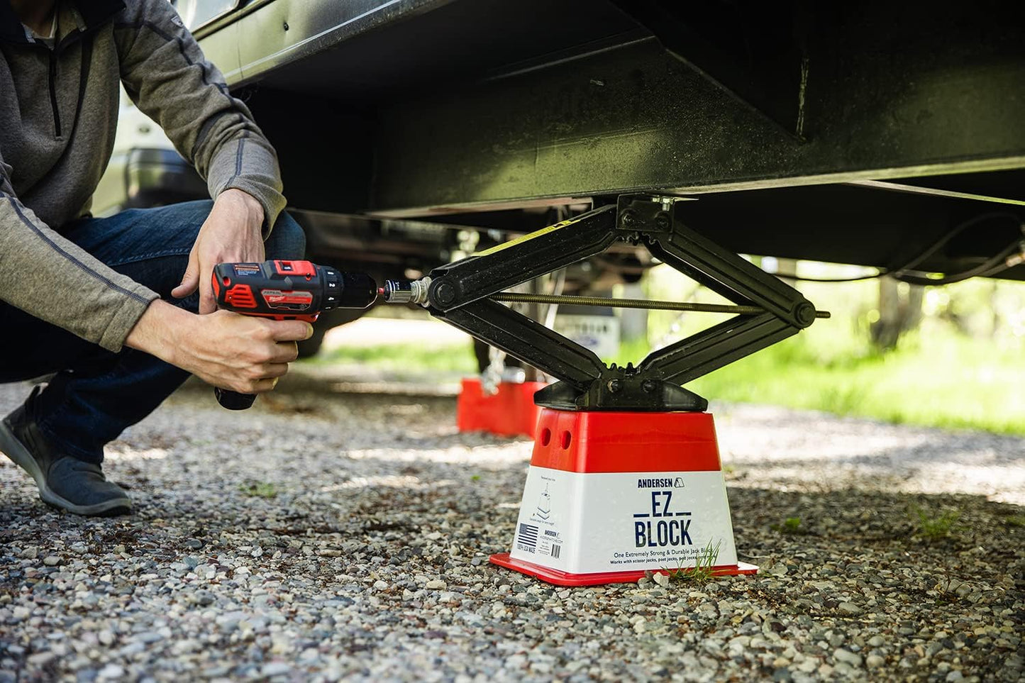 ANDERSEN HITCHES | RV Accessories | Single Trailer EZ Jack Block| Leveling System | RV Stabilizer Stands | Heavy Duty Camper Level for RVs | 3621