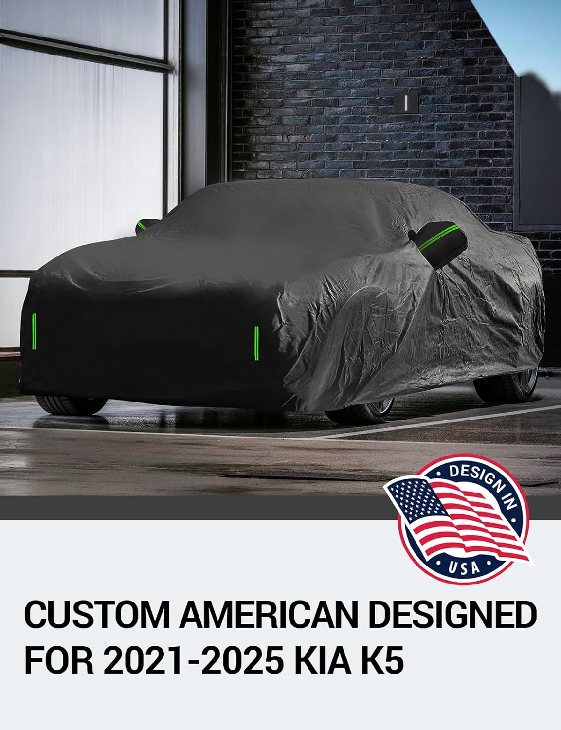 Proadsy 2025 Upgrade Car Cover Custom Fit for 2021-2025 Kia K5, Waterproof All Weather for Automobiles, Full Exterior Cover Rain Snow Sun Protector Indoor Outdoor Car Cover