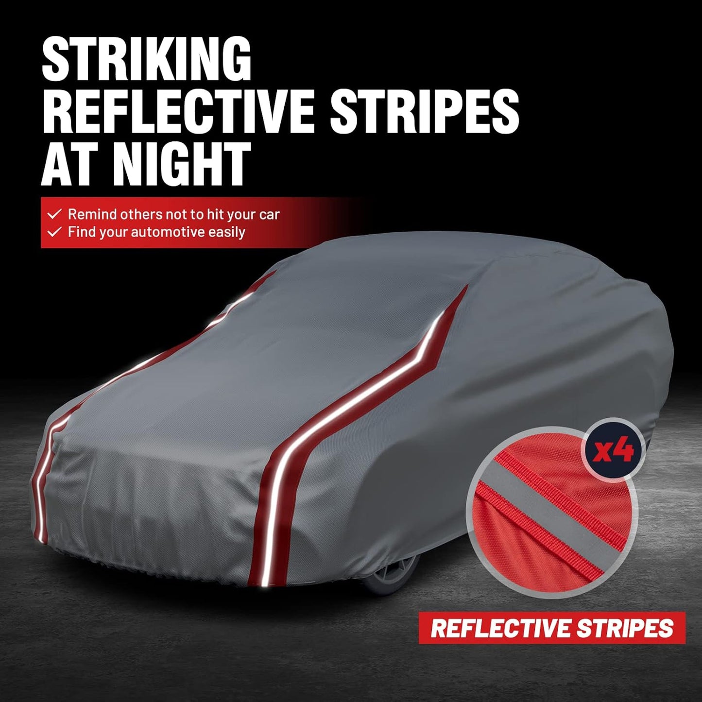 Favoto Car Cover Waterproof Outdoor - Custom Fit for Chevrolet Chevy Camaro (2010-2024) All Weather with Reflective Stripe Snow Sun Dust UV Protection Full Exterior Cover