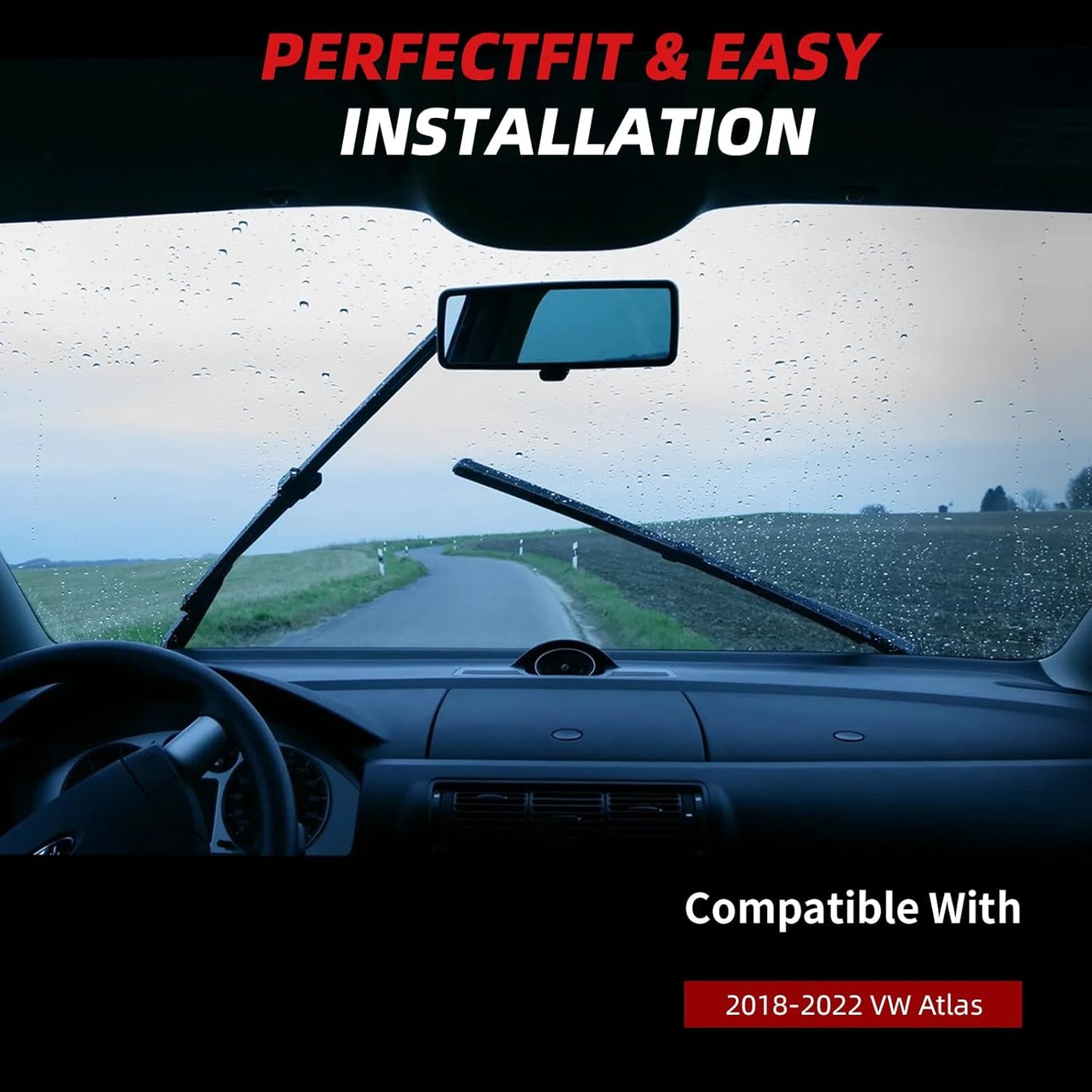 OTUAYAUTO Premium Windshield Wiper Blades - Replacement for Volkswagen VW Atlas 2018-2024-Precision Fit, All-Weather Performance, Front and Rear Wiper Blades, Top Lock - 26"+22"+11" (Pack of 3)